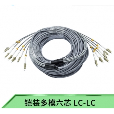 6芯多模矿用铠装光纤尾纤跳线LC-MM-5M-6X